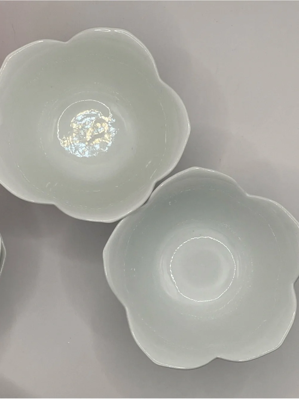 Vintage Pier 1 Imports White Porcelain Lotus Bowls Set Of 6
